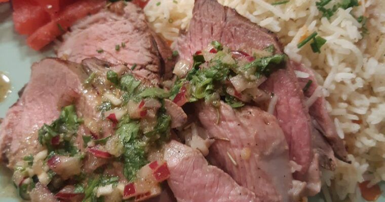 Souvlaki-style leg of lamb