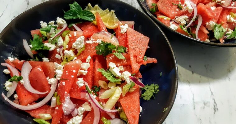 Tasty Mint Cilantro Watermelon Salad