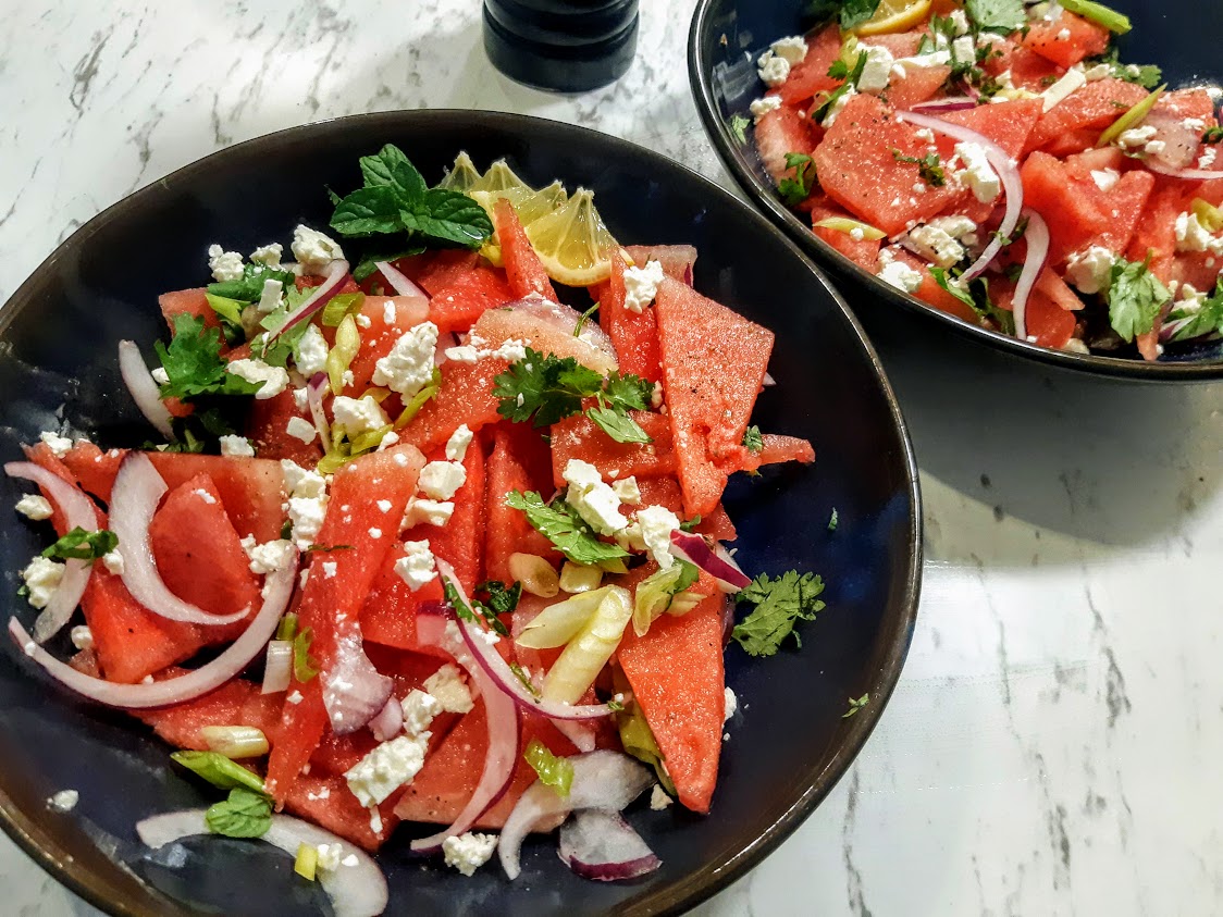 Tasty Mint Cilantro Watermelon Salad