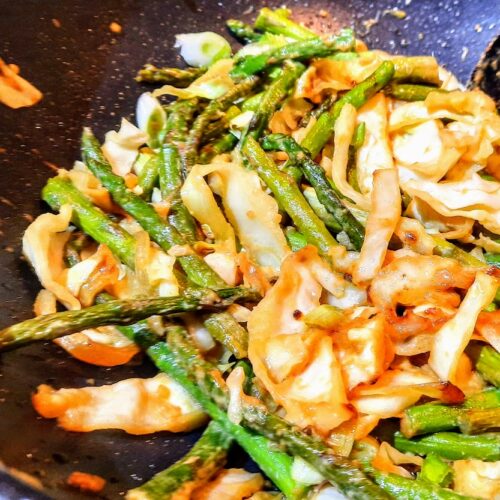 Miso Cabbage Asparagus