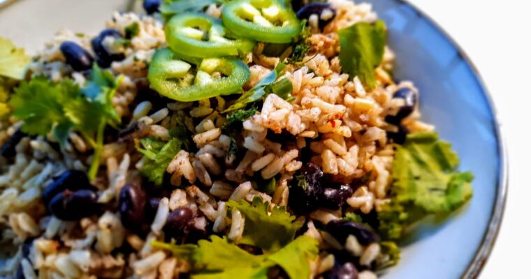 Cinnamon Cilantro Black Bean Rice